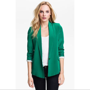 Truth&Pride emerald green 100% silk blazer jacket